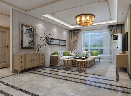 鑫江桂花園套三  C4 125平 中式風(fēng)格