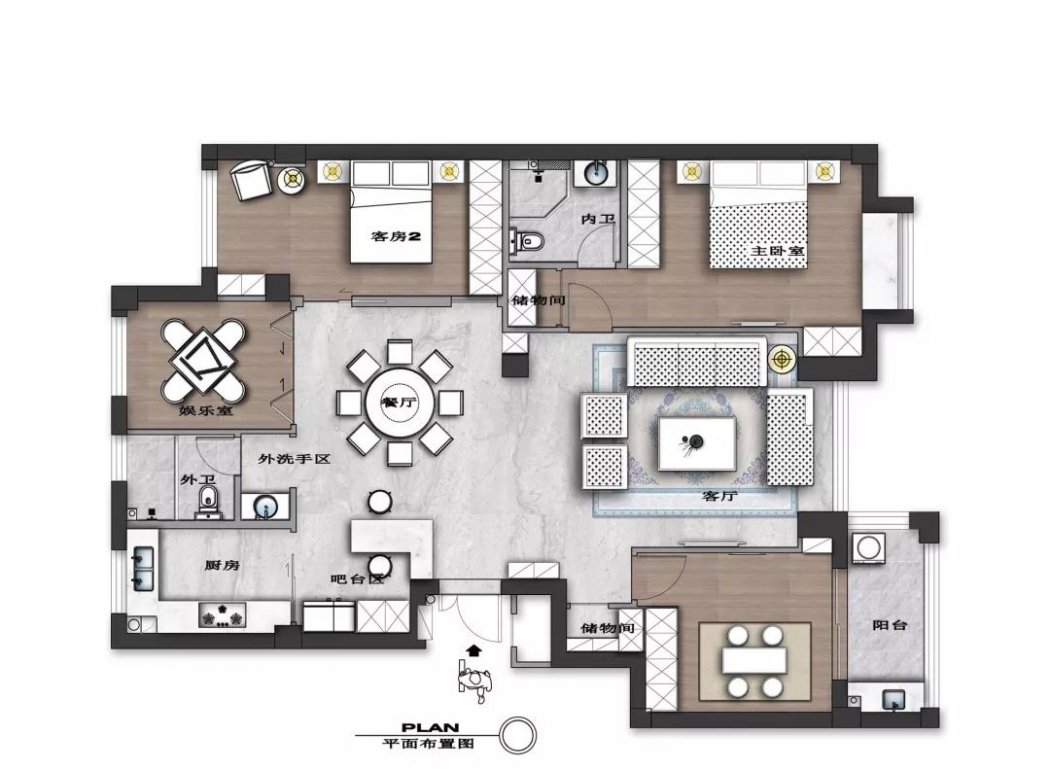 140平大平層 新中式風(fēng)格 (1)